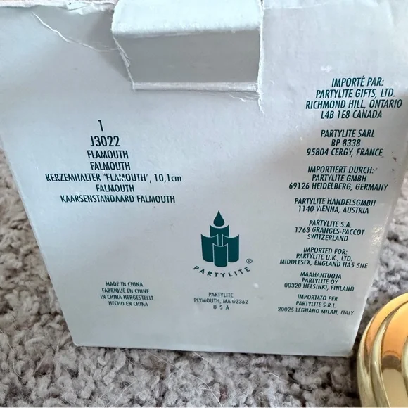 Vintage PartyLite Falmouth Brass Pillar Candle Holder with Original Box 10.1 cm - Picture 2 of 7
